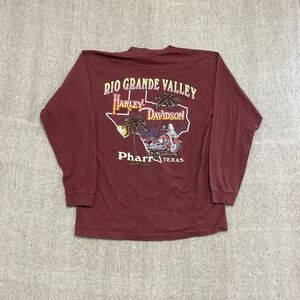 vintage Harley Davidson shirt mens large red 1990s long sleeve